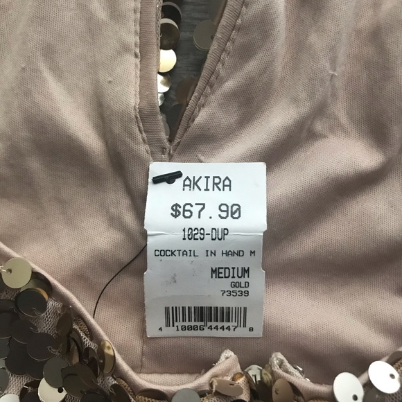 Akira gold sequin minidress sequenced dress - Picture 3 of 3